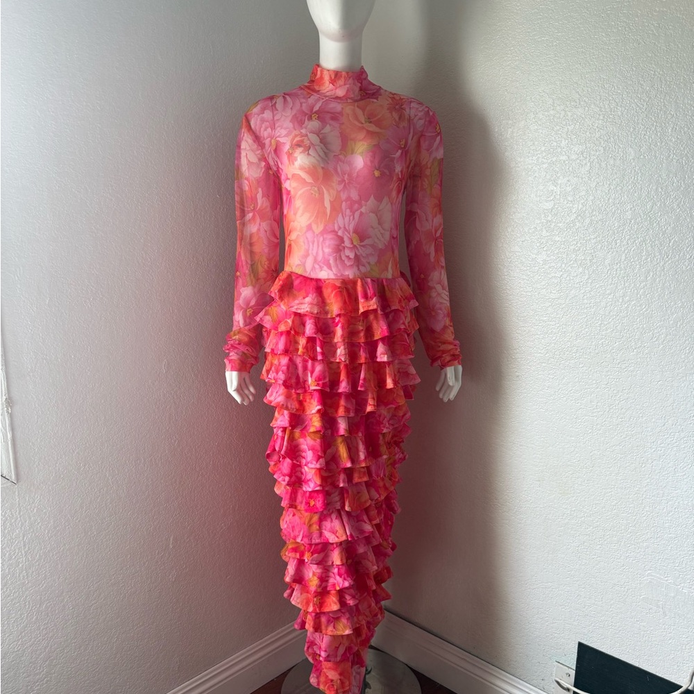 Elegant Floral Long Sleeve Dress